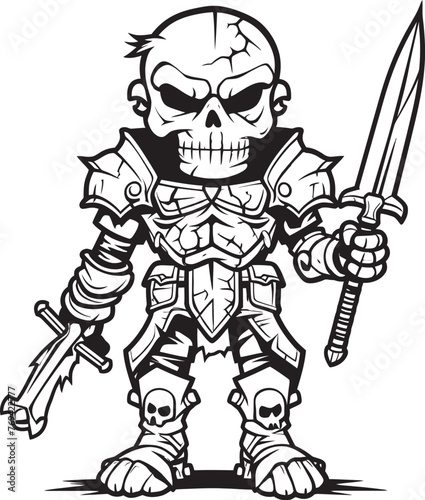 Soulless Warden Zombie Knight Soldier Black Logo Design Grim Guardian Zombie Knight Soldier Black Icon Emblem