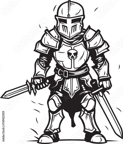 Wallpaper Mural Grim Guardian Zombie Knight Soldier Black Logo Icon Cursed Crusader Zombie Knight Soldier Black Emblem Design Torontodigital.ca