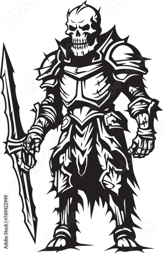 Dark Sentinel Zombie Knight Soldier Black Emblem Icon Spectral Warden Zombie Knight Soldier Black Logo Design