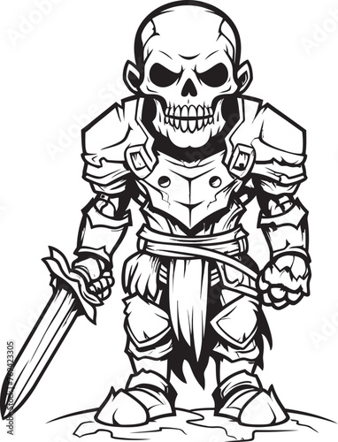 Macabre Sentinel Zombie Knight Soldier Black Icon Design Sinister Sentry Zombie Knight Soldier Black Vector Emblem