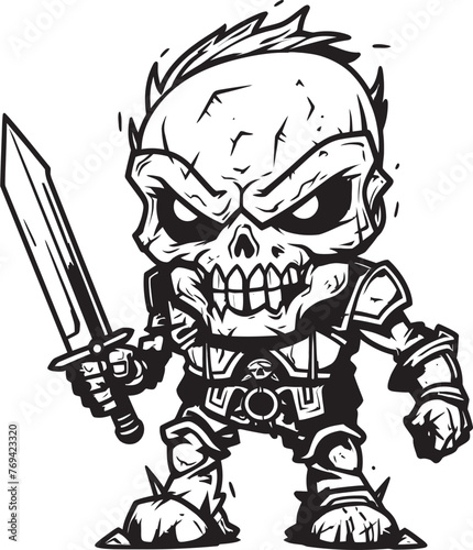 Graveyard Sentinel Zombie Knight Soldier Black Emblem Icon Undying Warrior Zombie Knight Soldier Black Logo Emblem