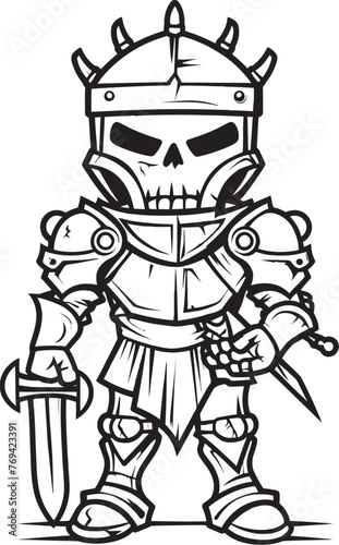 Soulless Sentinel Zombie Knight Soldier Black Vector Emblem Eerie Enforcer Zombie Knight Soldier Black Logo Icon