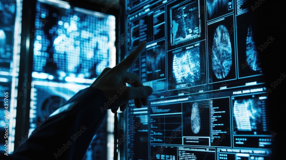 Criminal database and AI Technology for crime control concept, AI generated for texts and ads Criminal database and AI Technology for crime control concept, AI generated for texts and ads