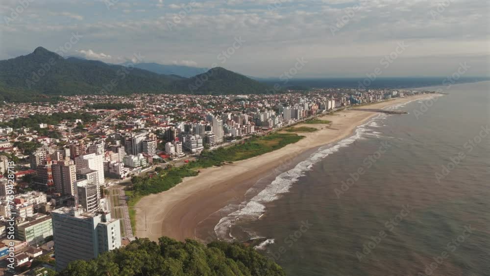 Magnificent bird's-eye view encompassing the entirety of Caiobá-Matinhos city, nestled along the Paraná coast in southern Brazil. Magnificent bird's-eye view encompassing the entirety of Caiobá-Matinhos city, nestled along the Paraná coast in southern Brazil.