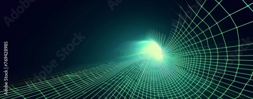Neon Vortex A Glowing Tunnel of Light Generative AI