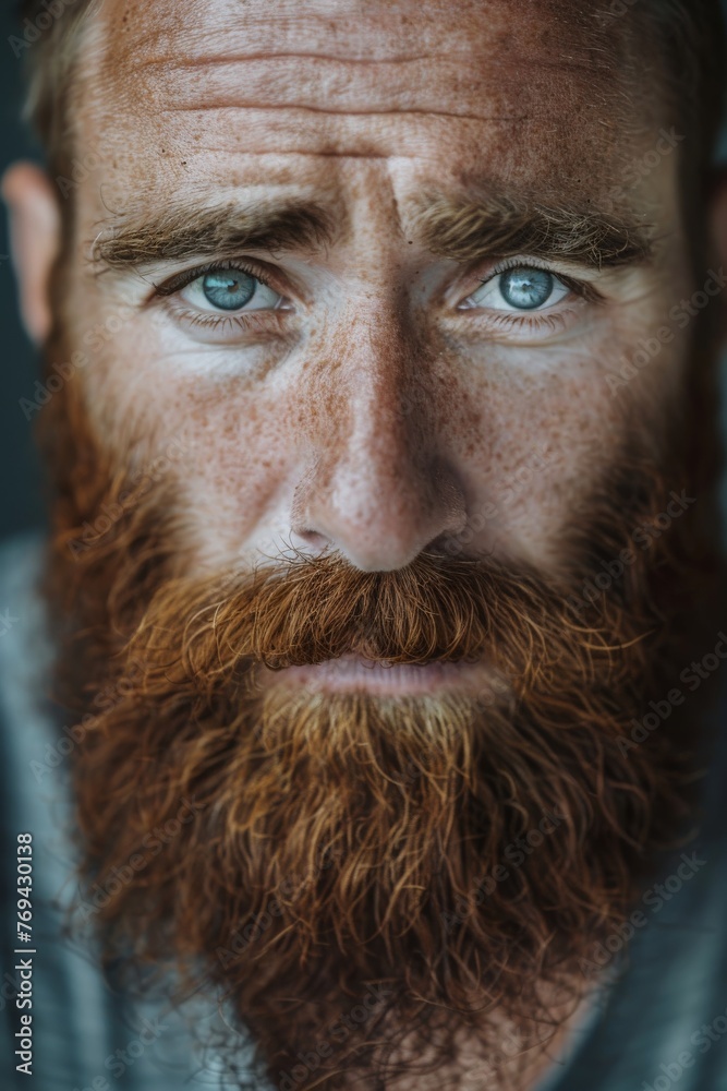 intense studio portrait of a masculine man with a long full grown beard intense studio portrait of a masculine man with a long full grown beard