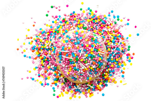 Colorful Donut Sprinkles on Transparent Background