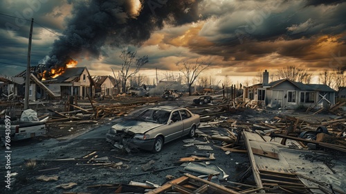 Natural Disasters and Emergencies: Photos of natural disasters or emergencies illustrate the severity and impact of the event and serve an informative purpose  photo