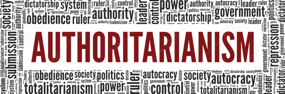 Authoritarianism word cloud conceptual design isolated on white background.