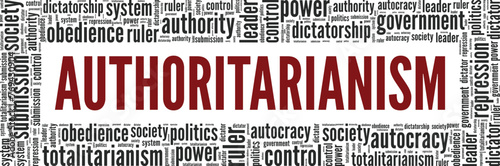 Authoritarianism word cloud conceptual design isolated on white background.