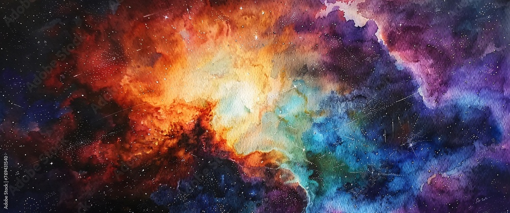 Colorful Cosmic Creation A Vibrant Artwork of the Universe Generative AI