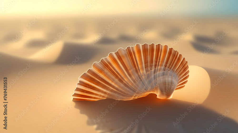 Textured conch shells on the beach Textured conch shells on the beach