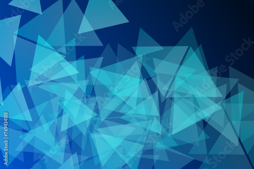 Abstract Blue Geometric Background Dark Blue Gradient Vector. Triangle Bright Light Wallpaper Vector Copy Space For Text Creative Business Education Design Backdrop Modern Presentation 