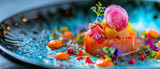 Elegant Tuna Tataki with Colorful Garnishes