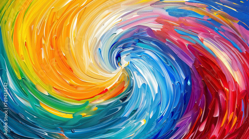 Dynamic patterns of swirling colors twisting and turning across the canvas, evoking a sense of joy and excitement.