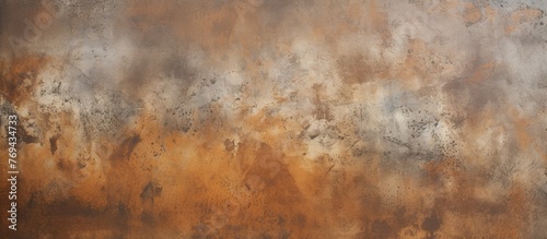 A close up of a rusty brown wall with a blurred natural landscape background. The wall resembles aged hardwood flooring, creating an artistic pattern against the grass and soil landscape
