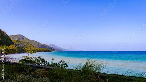 Turquoise waters along a tropical island. Romblon, Philippines photo