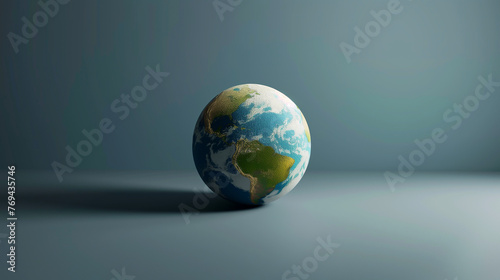 Earth globe on gray background