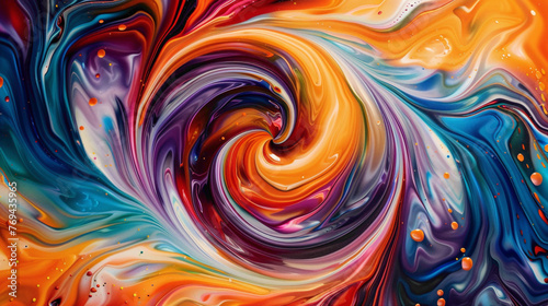 Dynamic patterns of swirling colors coming together in harmony, creating a breathtaking visual spectacle on the canvas.