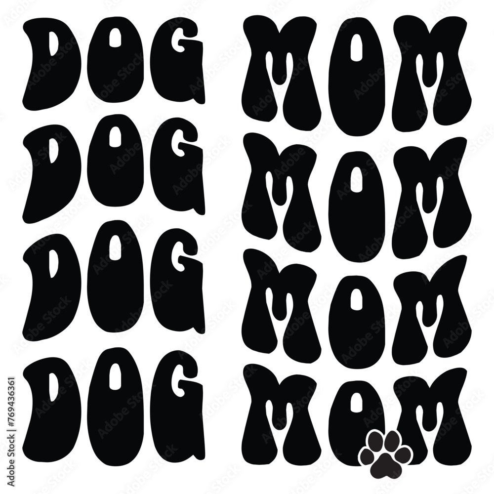 Dog Mom Retro SVG Art & Illustration