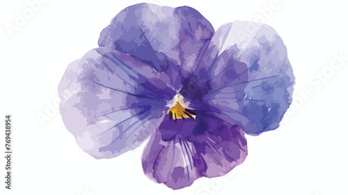 Fototapeta Naklejka Na Ścianę i Meble -  Violet flower watercolor Flat vector isolated on whit