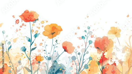 Vy watercolor Flat vector isolated on white background