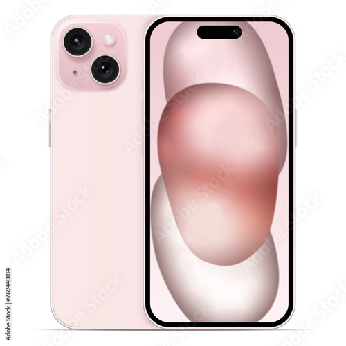 iPhone 15 in Pink, vector