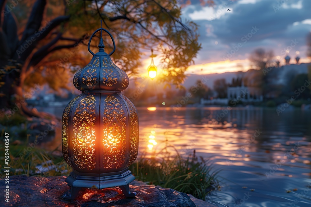Group of arabic ramadan lantern candle at ramadan holy month night for world Islamic or muslim holiday Group of arabic ramadan lantern candle at ramadan holy month night for world Islamic or muslim holiday