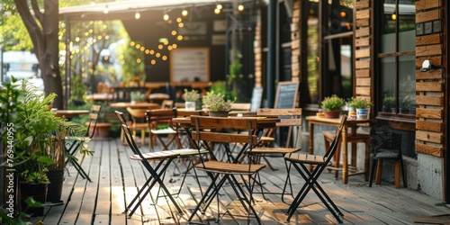 Generate a photo of outdoor coffee shop  © sambath
