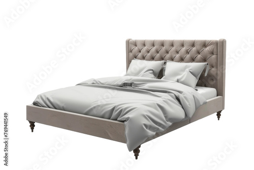 Double Bed on Transparent Background