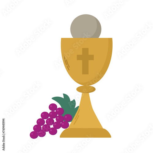 First communion icon clipart avatar logotype isolated vector illustration
