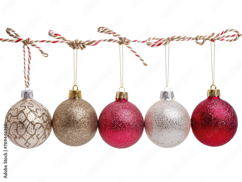 Christmas Balls and red gift isolated shiny baubles Christmas Balls and red gift isolated shiny baubles