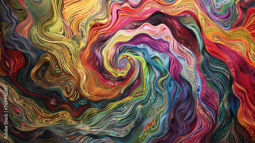 Intricate patterns of swirling colors, reminiscent of a hypnotic dance, drawing the viewer into a world of mesmerizing beauty. photo