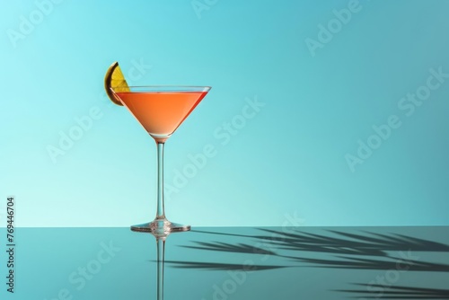 A tropical cocktail glass is depicted against a plain background, symbolizing refreshment and enjoyment on holidays.
