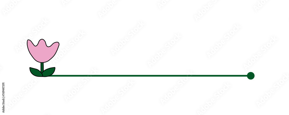 Fototapeta premium かわいい花のカラフルなフローラルな飾り線