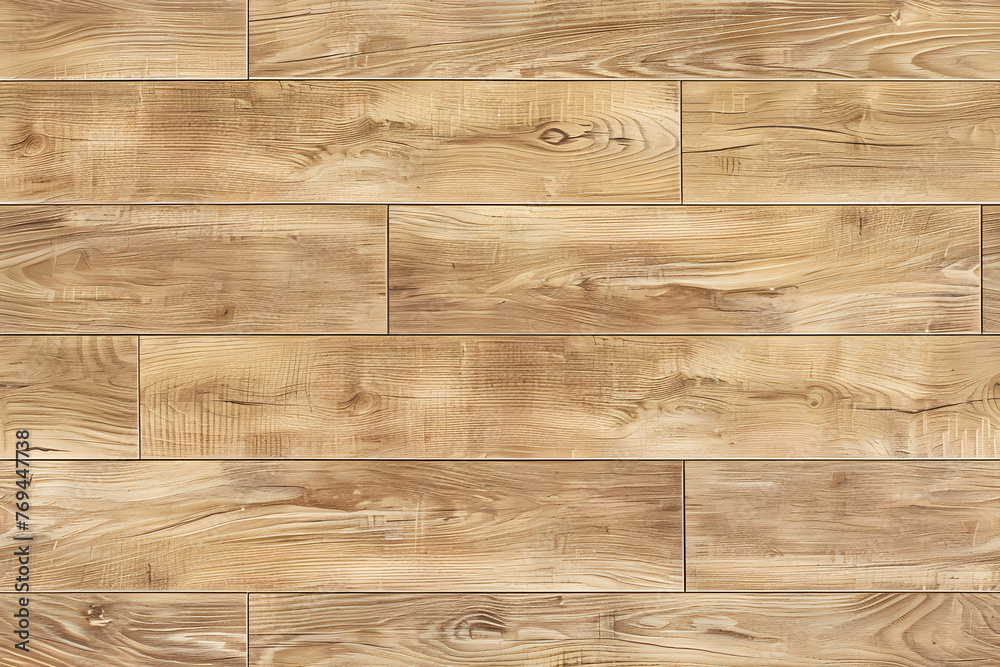 Fototapeta premium Beige natural Wood floor seamless texture top view