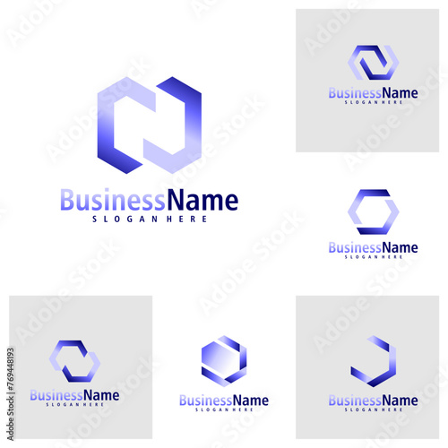 Set of Letter J logo design vector. Creative Initial J logo concepts template