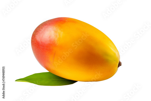 Mango leaf isolated on white background Clipping Path