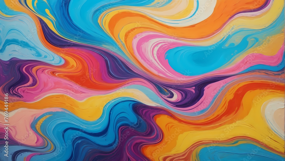 Vibrant Rainbow Color Wave Abstract Background