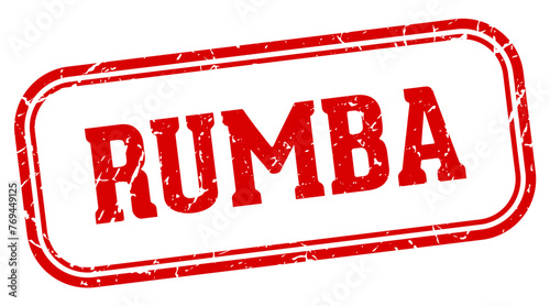 rumba stamp. rumba rectangular stamp on white background