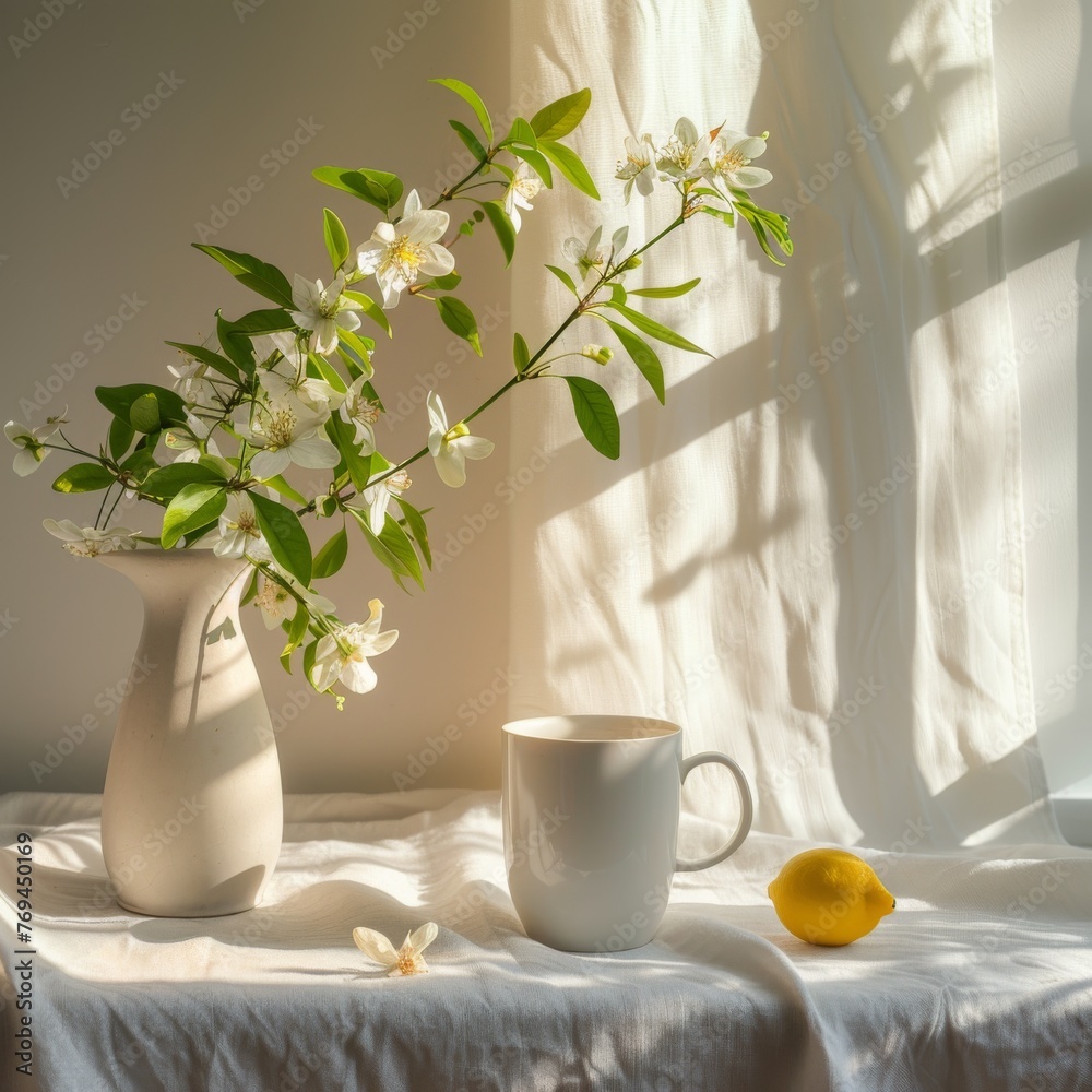 Morning light with lemon blossoms