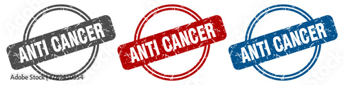anti cancer stamp. anti cancer sign. anti cancer label set