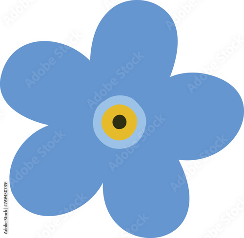 Charming Forget-me-not: Delicate Light Blue Flower Vector Illustration