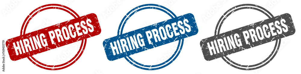 hiring process stamp. hiring process sign. hiring process label set