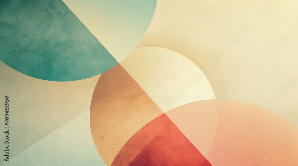 Detailed view of an abstract painting featuring circles in various sizes, colors, and placements against a soft gradient backdrop, background, wallpaper Detailed view of an abstract painting featuring circles in various sizes, colors, and placements against a soft gradient backdrop, background, wallpaper