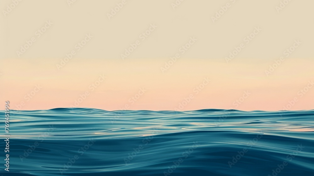 Obraz premium A vast body of water under a clear sky, background, wallpaper