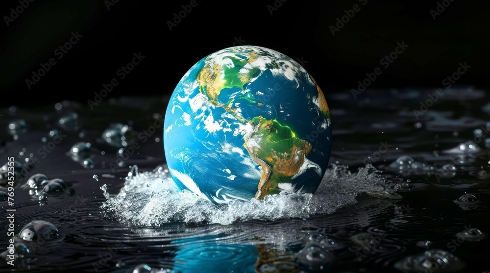 Saving water and world environmental protection concept Saving water and world environmental protection concept