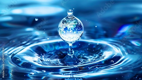 Saving water and world environmental protection concept 