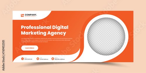 Tableau sur toile Professional digital agency modern web cover and ads banner design with abstract