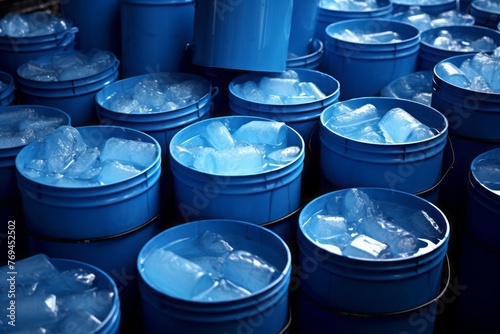 Sodium laureth sulfate in blue barrels photo